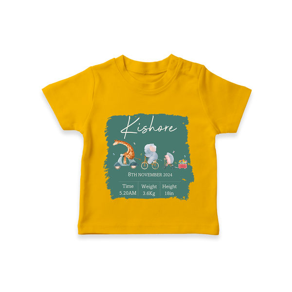 First Birthday Stat T-shirt | Custom T-shirt for Your Baby's Milestone - CHROME YELLOW - 0-5 Months Old (Chest 17")