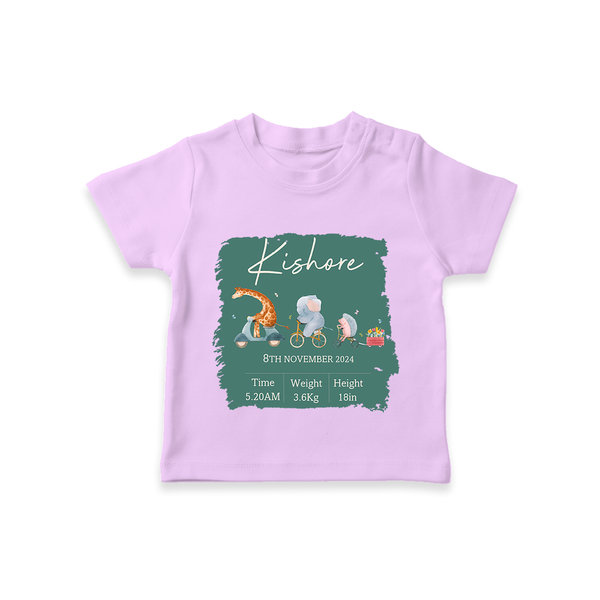 First Birthday Stat T-shirt | Custom T-shirt for Your Baby's Milestone - LILAC - 0-5 Months Old (Chest 17")