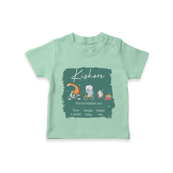 First Birthday Stat T-shirt | Custom T-shirt for Your Baby's Milestone - MINT GREEN - 0-5 Months Old (Chest 17")