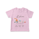 "Cherished Beginnings - Customized T-shirt With Baby Name, Weight, And Birth Details" - PINK - 0-5 Months Old (Chest 17")