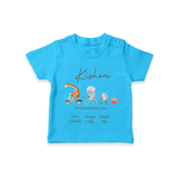 "Cherished Beginnings - Customized T-shirt With Baby Name, Weight, And Birth Details" - SKY BLUE - 0-5 Months Old (Chest 17")