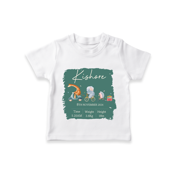 First Birthday Stat T-shirt | Custom T-shirt for Your Baby's Milestone - WHITE - 0-5 Months Old (Chest 17")