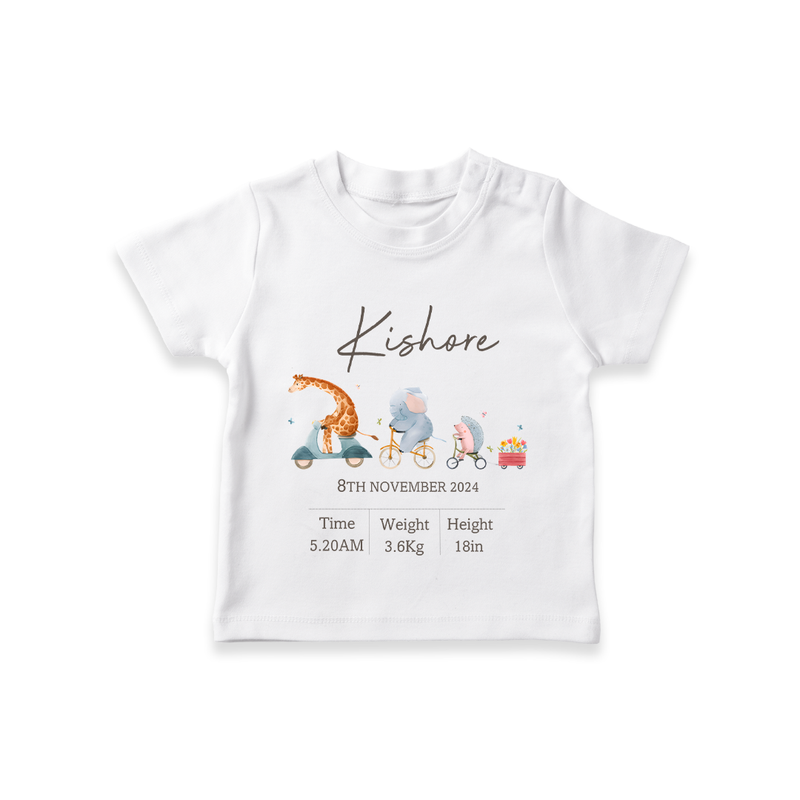 "Cherished Beginnings - Customized T-shirt With Baby Name, Weight, And Birth Details" - WHITE - 0-5 Months Old (Chest 17")