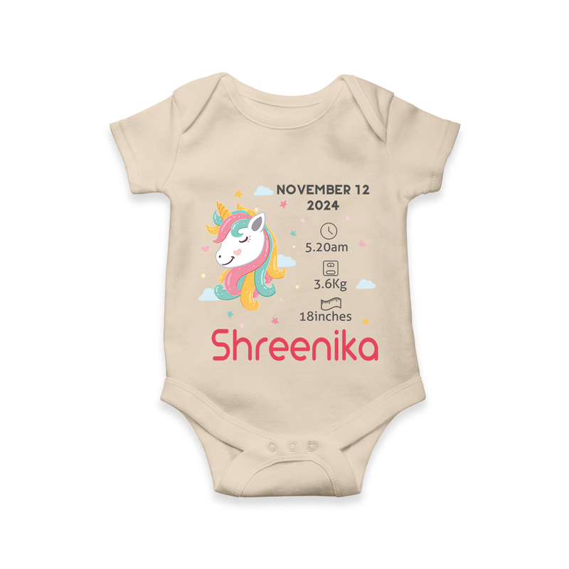 "First Moments - Customized Romper With Baby Name, Weight, And Birth Details" - IVORY - 0 - 3 Months Old (Chest 16")