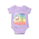 Baby's First Birthday Stat Romper | Personalized Romper with Birth Info - LILAC - New Born (Chest 14")