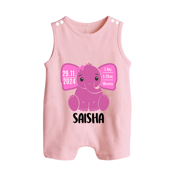 My First Birthday Stats Romper Suit/Sleeveless Romper | Custom Romper Suit/Sleeveless Romper with Birth Details - BABY PINK - 0 - 5 Months Old (Chest 18")