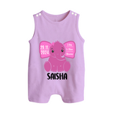 My First Birthday Stats Romper Suit/Sleeveless Romper | Custom Romper Suit/Sleeveless Romper with Birth Details - LILAC - 0 - 5 Months Old (Chest 18")