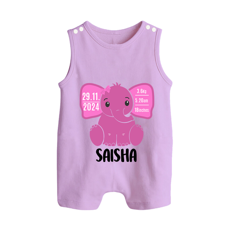 My First Birthday Stats Romper Suit/Sleeveless Romper | Custom Romper Suit/Sleeveless Romper with Birth Details - LILAC - 0 - 5 Months Old (Chest 18")