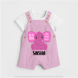 My First Birthday Stats Dungaree Set | Custom Dungaree Set with Birth Details - BABY PINK - 0 - 5 Months Old (Chest 18")