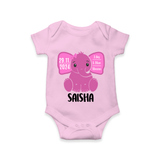 My First Birthday Stats Romper | Custom Romper with Birth Details - BABY PINK - New Born (Chest 14")