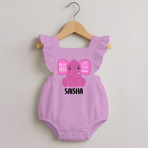 My First Birthday Stats Romper Frock | Custom Romper Frock with Birth Details - BABY PINK - 0 - 3 Months Old (Chest 19")