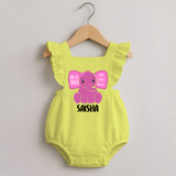 My First Birthday Stats Romper Frock | Custom Romper Frock with Birth Details - PASTEL YELLOW - 0 - 3 Months Old (Chest 19")