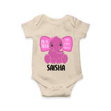 My First Birthday Stats Romper | Custom Romper with Birth Details - IVORY - New Born (Chest 14")