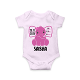 "Celebrating Birth - Customized Romper With Baby Name, Weight, And Birth Details" - LILAC - 0 - 3 Months Old (Chest 16")