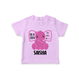 "Celebrating Birth - Customized T-shirt With Baby Name, Weight, And Birth Details" - LILAC - 0-5 Months Old (Chest 17")