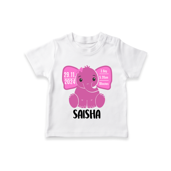My First Birthday Stats T-shirt | Custom T-shirt with Birth Details - WHITE - 0-5 Months Old (Chest 17")