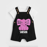 My First Birthday Stats Dungaree Set | Custom Dungaree Set with Birth Details - BLACK - 0 - 5 Months Old (Chest 18")