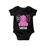 "Celebrating Birth - Customized Romper With Baby Name, Weight, And Birth Details" - BLACK - 0 - 3 Months Old (Chest 16")