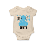 "Precious Arrival - Customized Romper With Baby Name, Weight, And Birth Details" - IVORY - 0 - 3 Months Old (Chest 16")