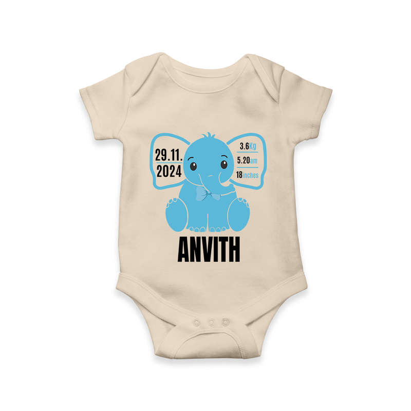 "Precious Arrival - Customized Romper With Baby Name, Weight, And Birth Details" - IVORY - 0 - 3 Months Old (Chest 16")