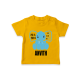 "Precious Arrival - Customized T-shirt With Baby Name, Weight, And Birth Details" - CHROME YELLOW - 0-5 Months Old (Chest 17")