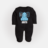 Personalized Infant Sleep Suit/ Full Sleeve Bodysuit | Comfy Keepsake with Baby's Birth Details - BLACK - New Born (Chest 7.5")