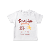 "Welcome To The World - Customized T-shirt With Baby Name, Weight, And Birth Details" - WHITE - 0-5 Months Old (Chest 17")