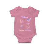 "A Star Is Born - Customized Romper With Baby Name, Weight, Parents Name And Birth Details" - ONION - 0 - 3 Months Old (Chest 16")