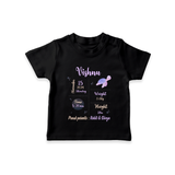 "A Star Is Born - Customized T-shirt With Baby Name, Weight, Parents Name And Birth Details" - BLACK - 0-5 Months Old (Chest 17")