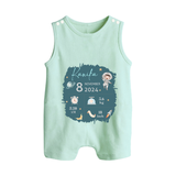 Custom Birth Stats Romper Suit/Sleeveless Romper | Personalized Romper Suit/Sleeveless Romper for Baby's Birthday - MINT GREEN - 0 - 5 Months Old (Chest 18")