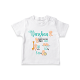 "Born To Be Loved - Customized T-shirt With Baby Name, Weight, And Birth Details" - WHITE - 0-5 Months Old (Chest 17")