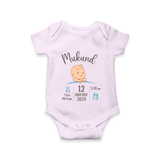 "Sweet Arrival - Customized Romper With Baby Name, Weight, And Birth Details" - LILAC - 0 - 3 Months Old (Chest 16")