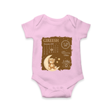 My Birth Stats Romper | Custom Romper with Baby's Birth Info - BABY PINK - New Born (Chest 14")