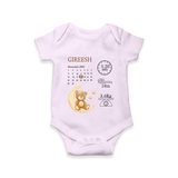 "Tiny Beginnings - Customized Romper With Baby Name, Weight, And Birth Details" - LILAC - 0 - 3 Months Old (Chest 16")