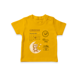 "Tiny Beginnings - Customized T-shirt With Baby Name, Weight, And Birth Details" - CHROME YELLOW - 0-5 Months Old (Chest 17")