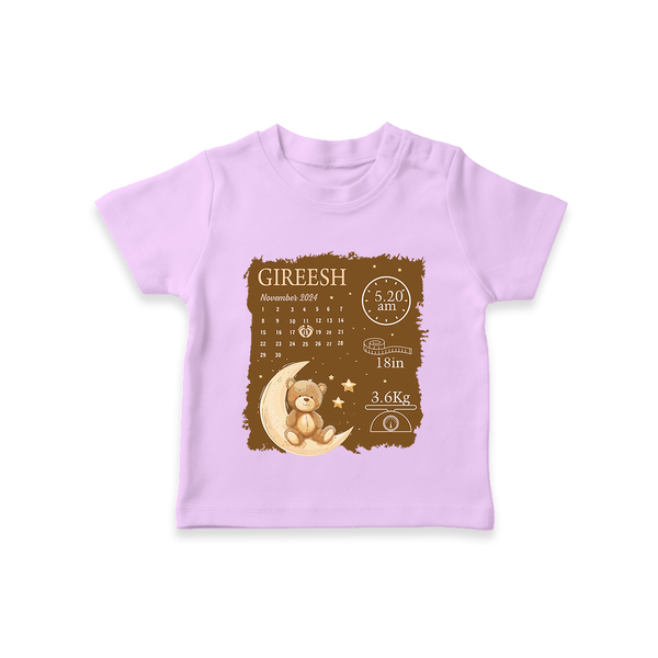 My Birth Stats T-shirt | Custom T-shirt with Baby's Birth Info - LILAC - 0-5 Months Old (Chest 17")