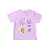 "Tiny Beginnings - Customized T-shirt With Baby Name, Weight, And Birth Details" - LILAC - 0-5 Months Old (Chest 17")