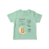 "Tiny Beginnings - Customized T-shirt With Baby Name, Weight, And Birth Details" - MINT GREEN - 0-5 Months Old (Chest 17")