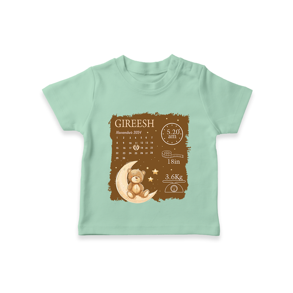 My Birth Stats T-shirt | Custom T-shirt with Baby's Birth Info - MINT GREEN - 0-5 Months Old (Chest 17")