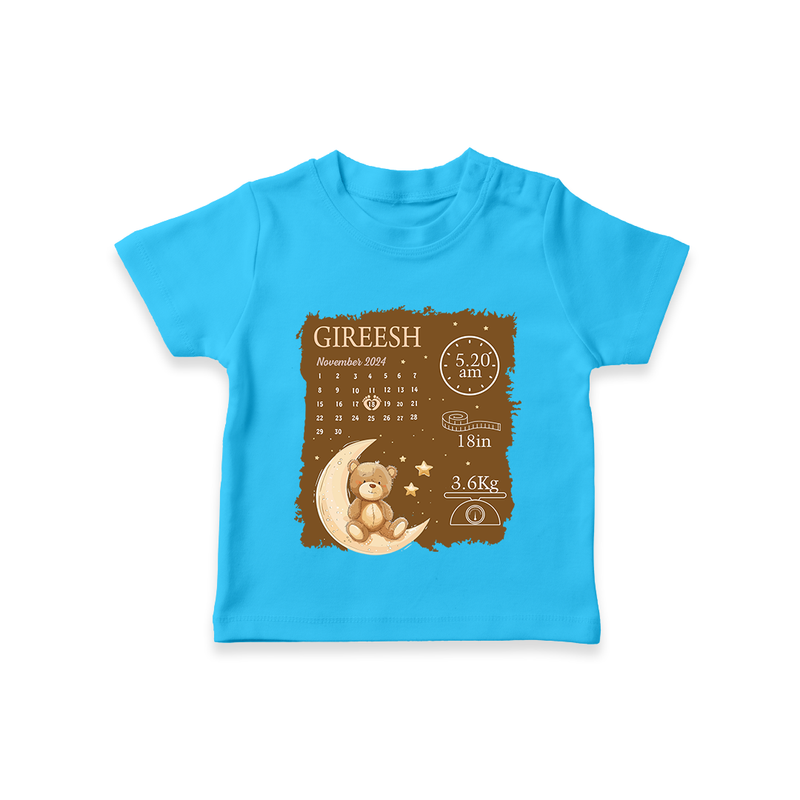 My Birth Stats T-shirt | Custom T-shirt with Baby's Birth Info - SKY BLUE - 0-5 Months Old (Chest 17")