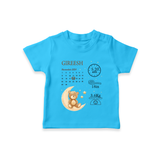 "Tiny Beginnings - Customized T-shirt With Baby Name, Weight, And Birth Details" - SKY BLUE - 0-5 Months Old (Chest 17")