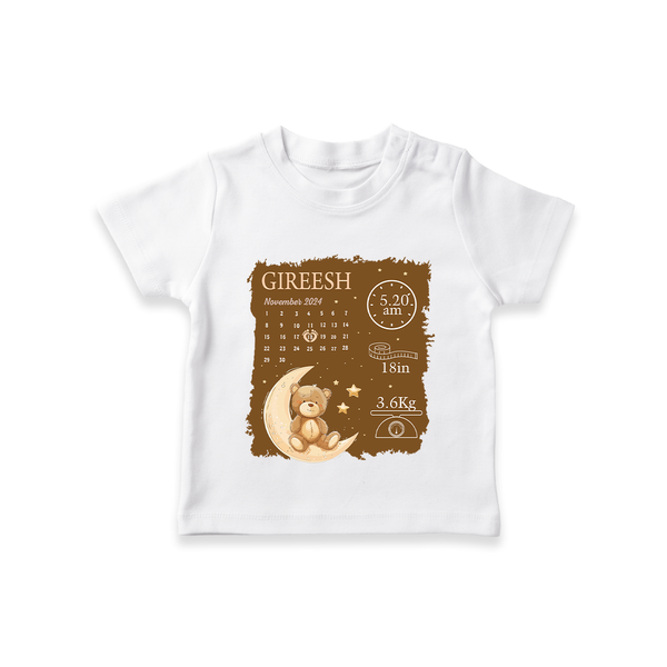 My Birth Stats T-shirt | Custom T-shirt with Baby's Birth Info - WHITE - 0-5 Months Old (Chest 17")