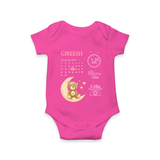 "Tiny Beginnings - Customized Romper With Baby Name, Weight, And Birth Details" - HOT PINK - 0 - 3 Months Old (Chest 16")