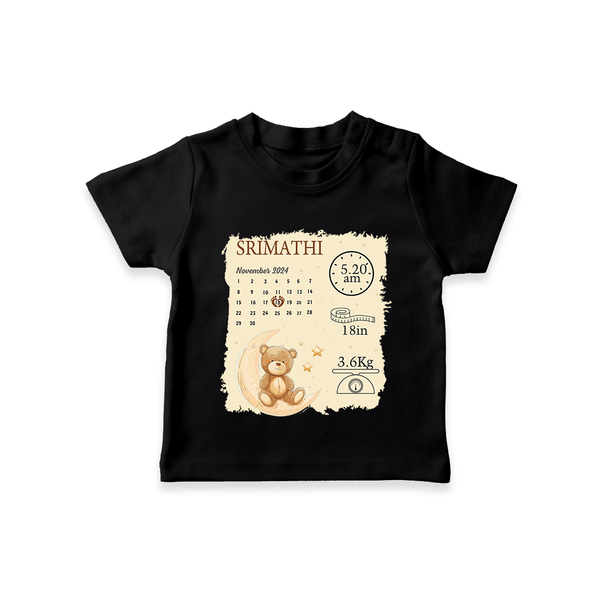 My Birth Stats T-shirt | Custom T-shirt with Baby's Birth Info - BLACK - 0-5 Months Old (Chest 17")