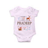 "Welcome Baby - Customized Romper With Baby Name, Weight, And Birth Details" - LILAC - 0 - 3 Months Old (Chest 16")