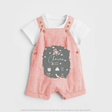 Birthday Milestone Dungaree Set | Custom Dungaree Set with Birth Date, Time, and Weight - PEACH - 0 - 5 Months Old (Chest 18")