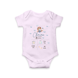 "First Breath - Customized Romper With Baby Name, Weight, And Birth Details" - LILAC - 0 - 3 Months Old (Chest 16")