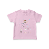 "First Breath - Customized T-shirt With Baby Name, Weight, And Birth Details" - PINK - 0-5 Months Old (Chest 17")