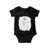Birthday Milestone Romper | Custom Romper with Birth Date, Time, and Weight - BLACK - New Born (Chest 14")
