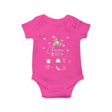 "First Breath - Customized Romper With Baby Name, Weight, And Birth Details" - HOT PINK - 0 - 3 Months Old (Chest 16")